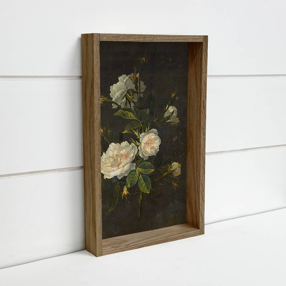 Dark Vintage Rose - Floral Canvas Art