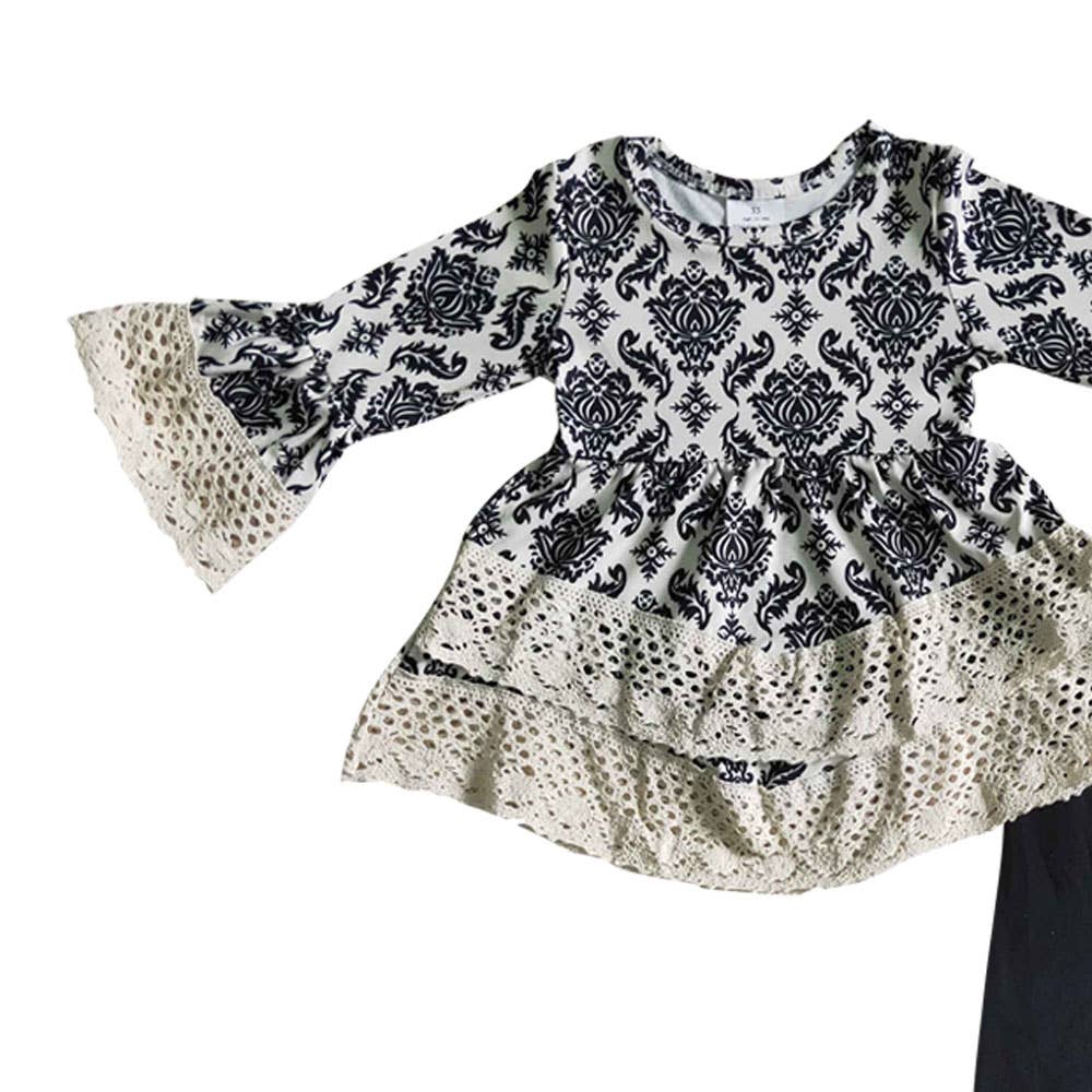 Baby Girl Damask Lace Tunic with Pants