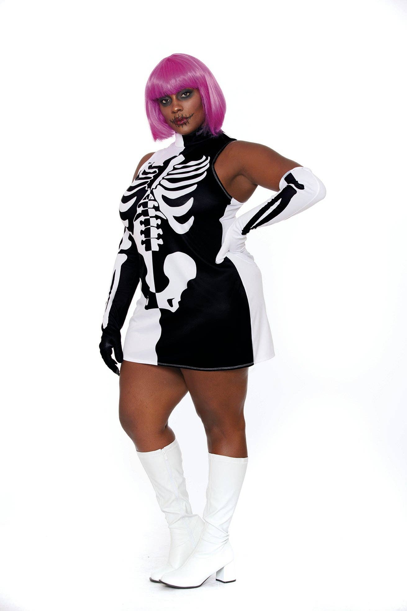 Plus Size Parti Skeleton Costume