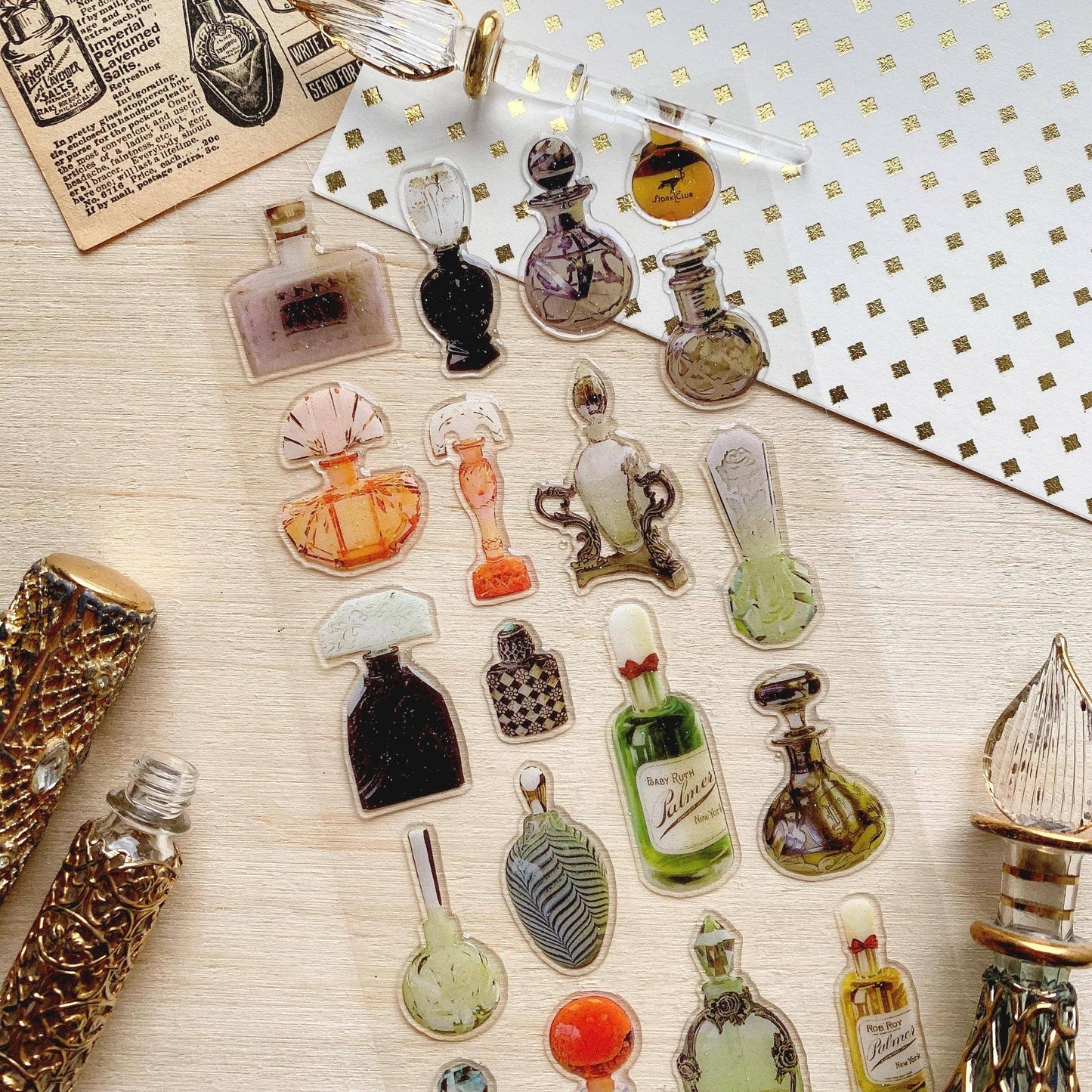Epoxy Perfume Bottles Sticker Sheet