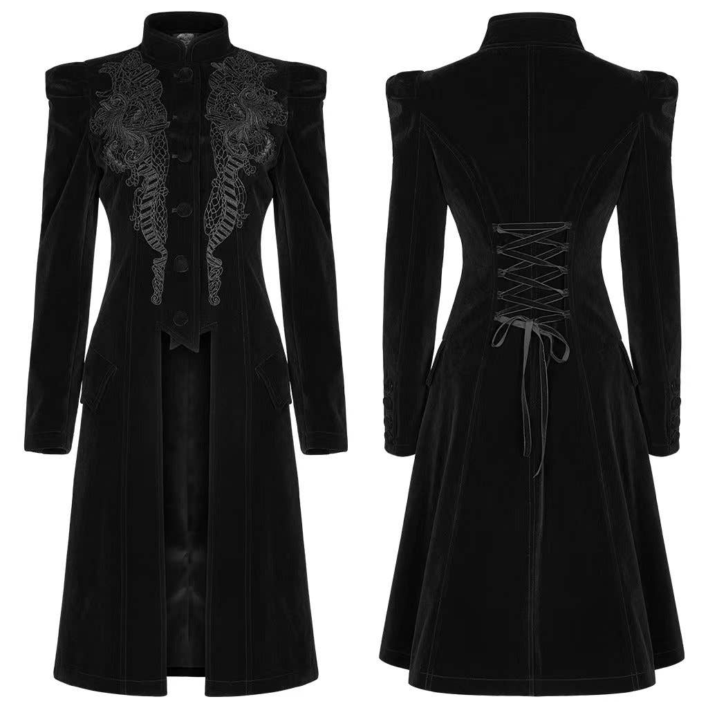 Velvet Gothic Lace Long Coat