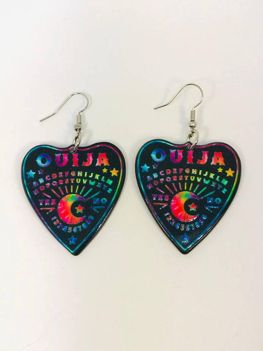 Acrylic Goth Earrings, Ouija Planchette Earrings