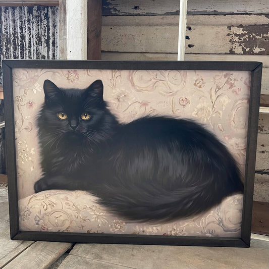 Vintage Black Cat Box Frame