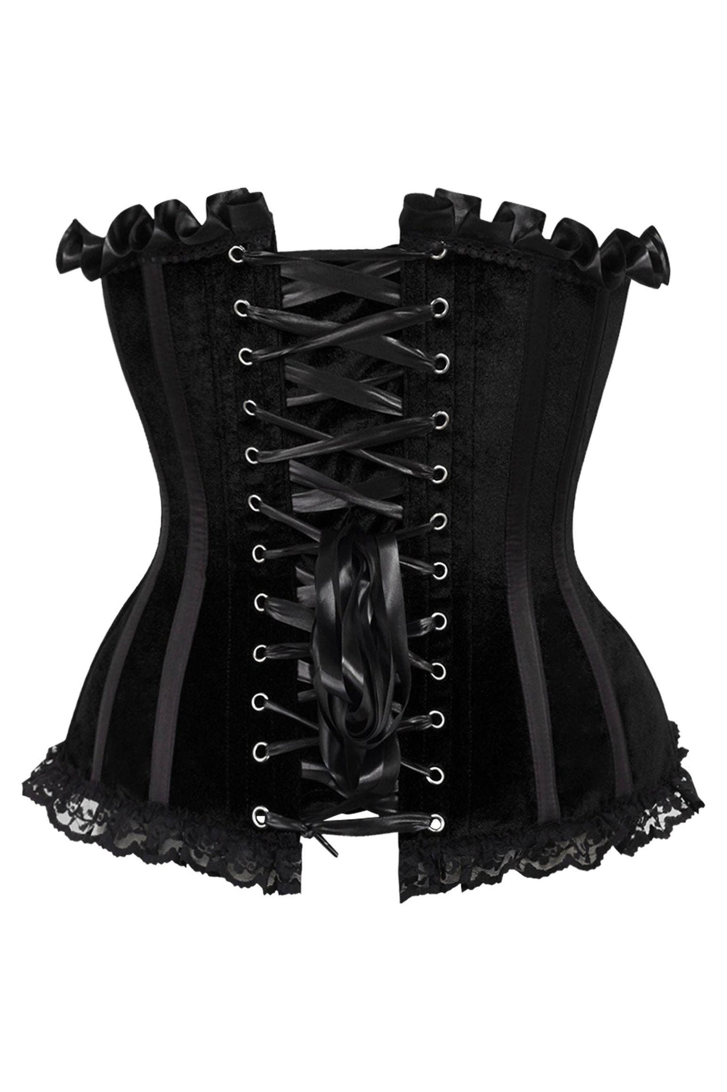 Top Drawer Black Velvet Steel Boned Burlesque Corset