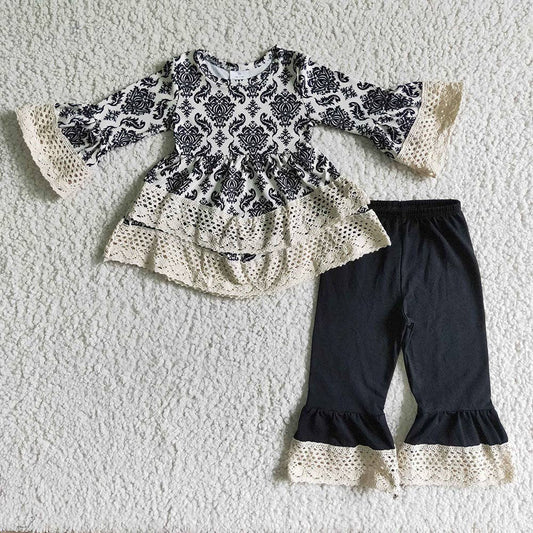 Baby Girl Damask Lace Tunic with Pants