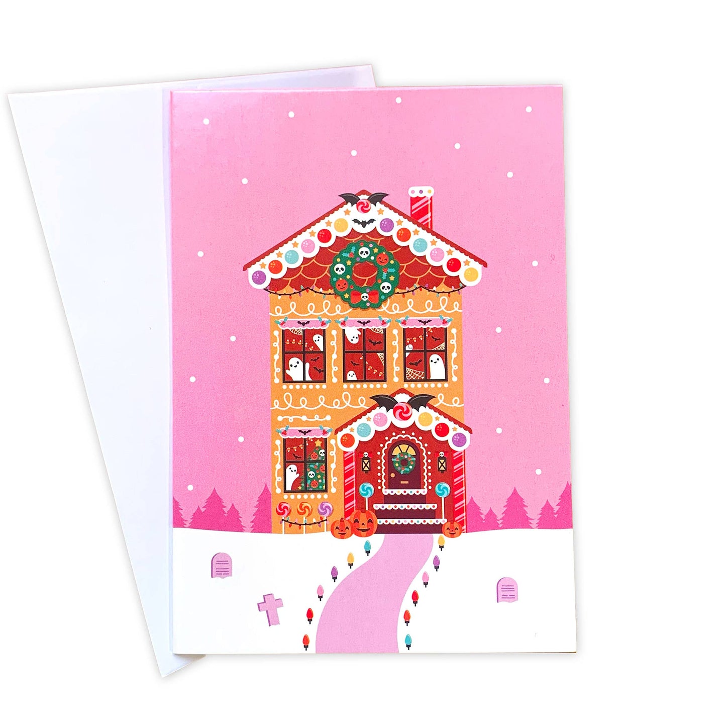 Gingerbread Haunted House Christmas Holiday Card