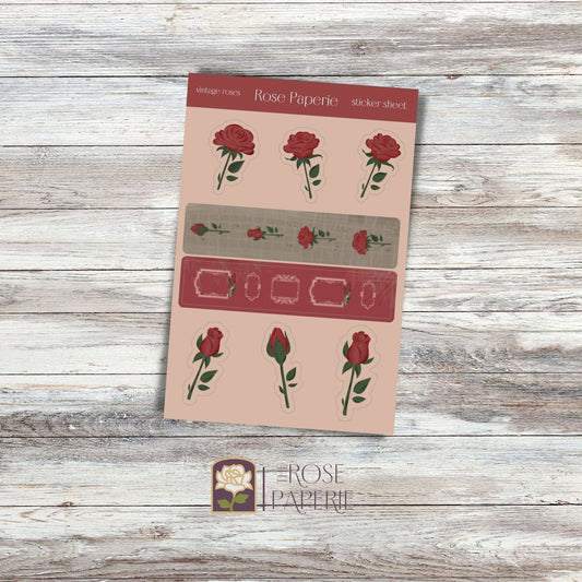 Vintage Rose Sticker Sheet