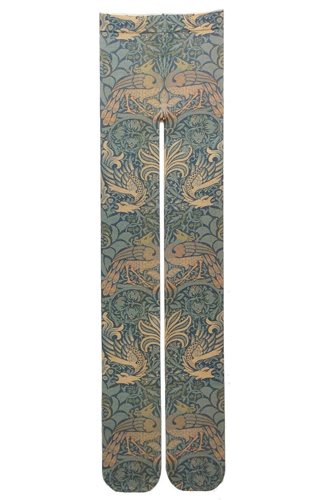 PEACOCK AND DRAGON by WILLIAM MORRIS Printed Art Tights