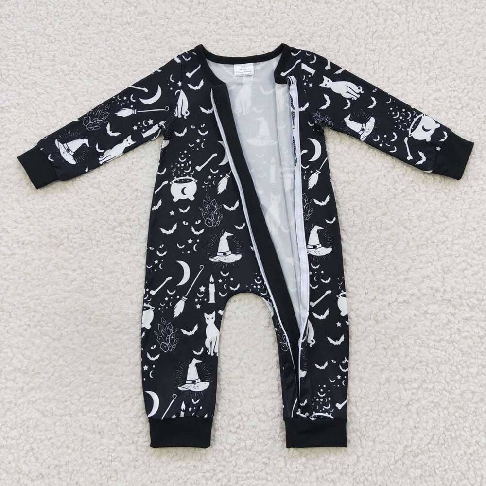 Baby Kids Black Cats Cauldrons Romper