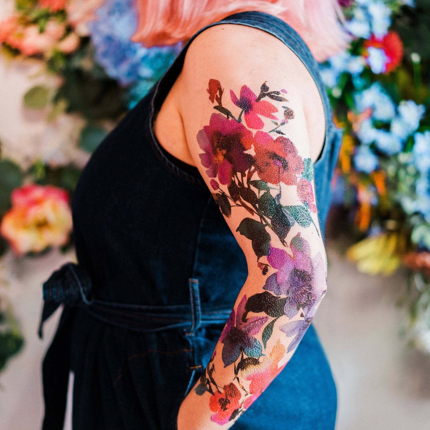 Painted Floral Tattoo Sleeve Kit