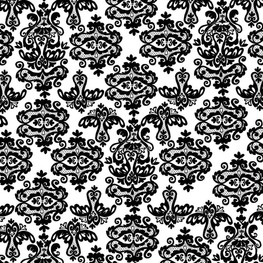 Black Damask Tissue - Printed