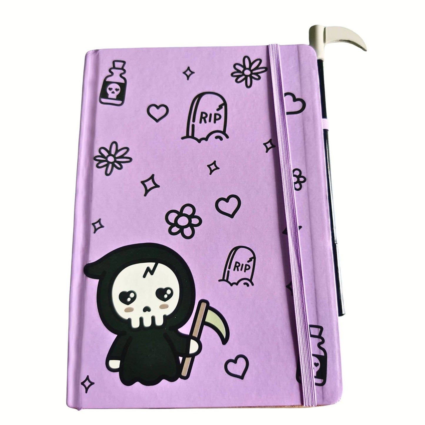 Pastel Goth Grim Reaper Journal & Scythe Pen Set