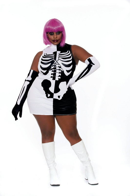 Plus Size Parti Skeleton Costume
