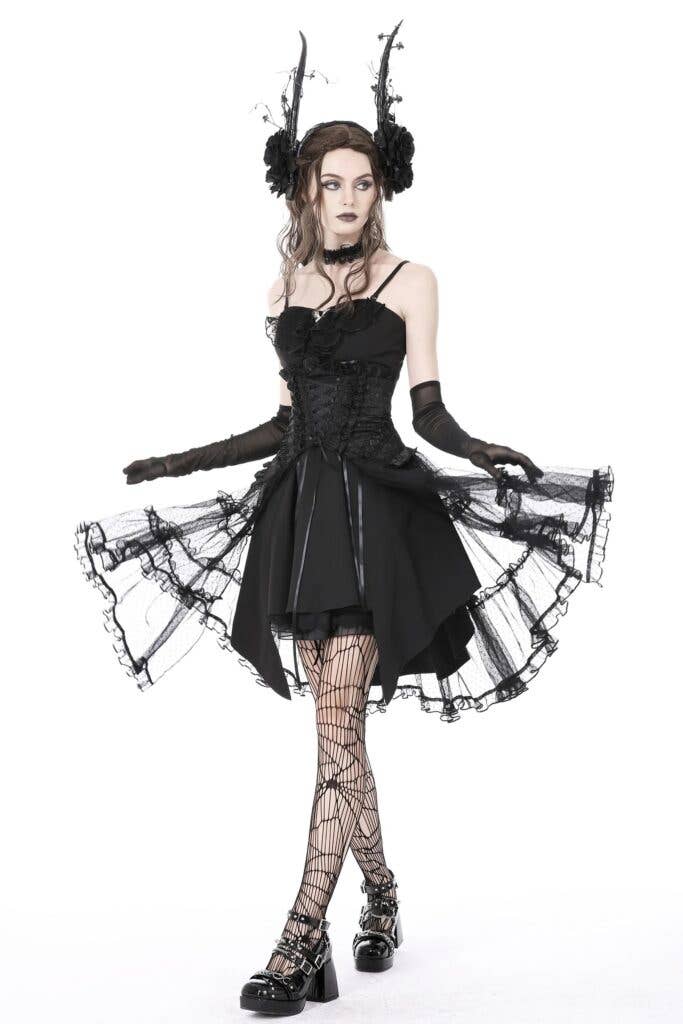 Gothic Luxe Court Mesh Tunic Skirt