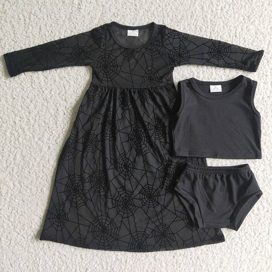 Girls Spider Dress 3 Piece Set