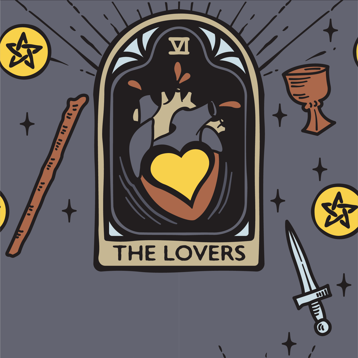 The Lovers Tarot Nouveau Crew Socks