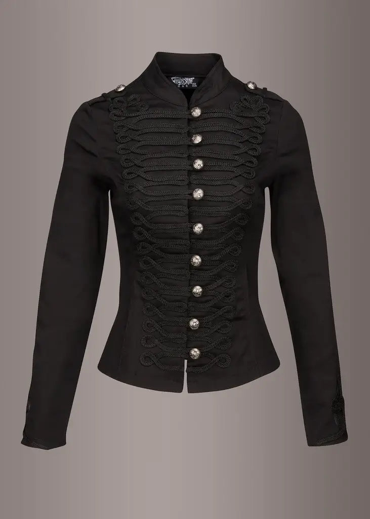 Black Steampunk Military Jacket Goth Burlesque Victorian