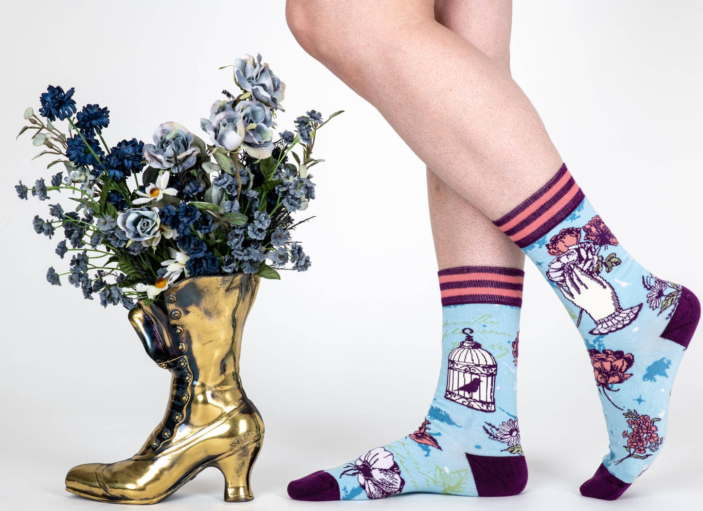 Floral Nightingale Crew Socks