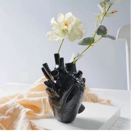 Anatomical Heart Vase - Black