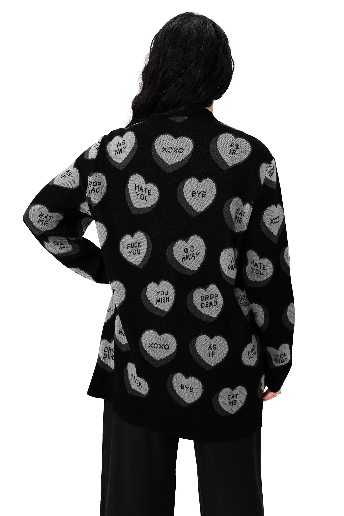 Drop Dead Conversation Hearts Cardigan