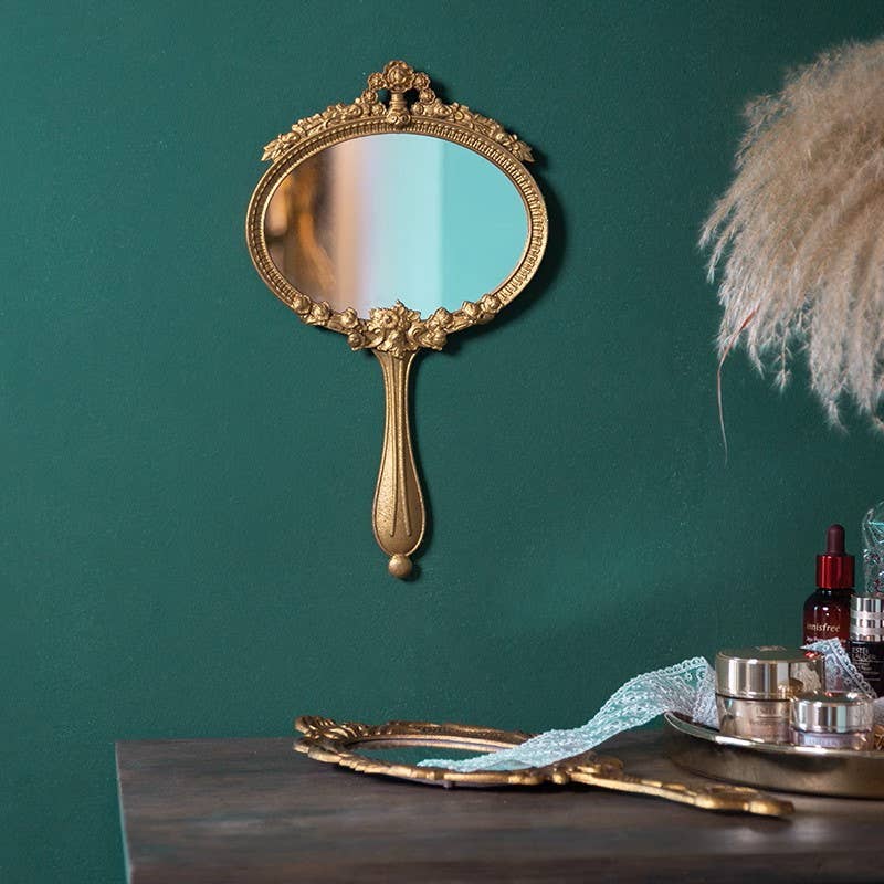 French Alloy Wall Mirror With Hand-Held Style B