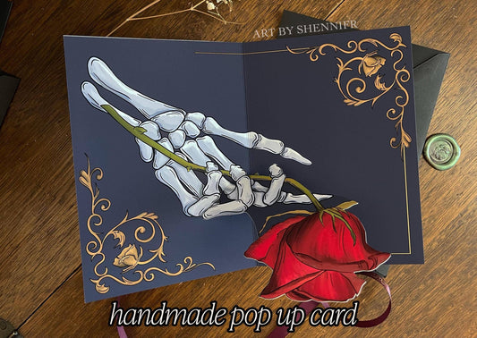 Gothic Pop-Up Card | Emo Wilted Flower Valentine's Day Card