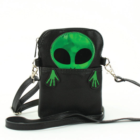 Peeking Alien Crossbody Pouch