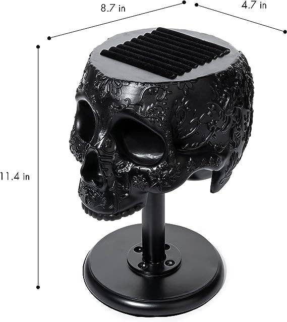 Skull﻿ Ring Holder 8" H- Skull Decor, Organizer