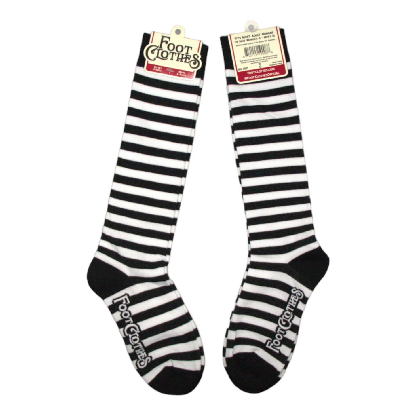 White and Black Stripes Knee High Socks