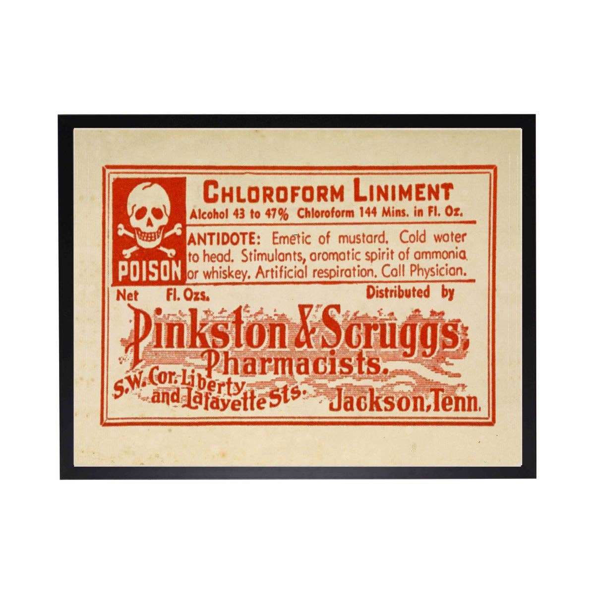 Framed Poison Label Poster