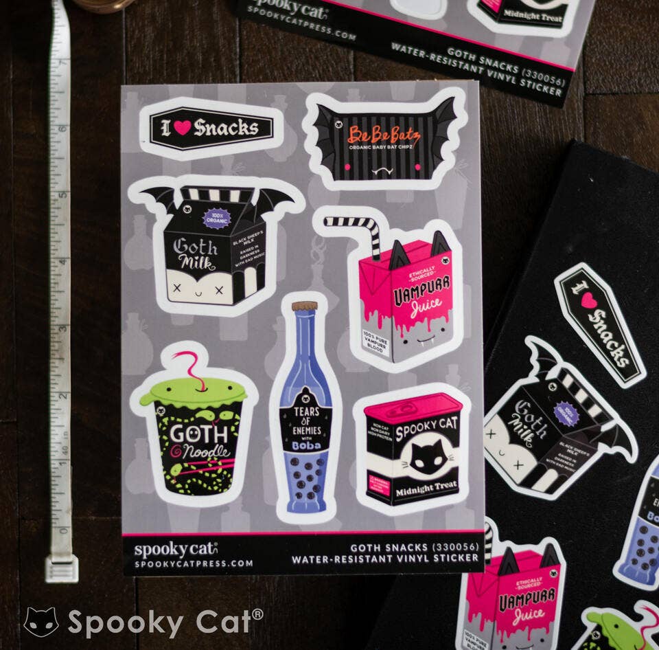 Goth Snacks Vinyl Sticker Sheet