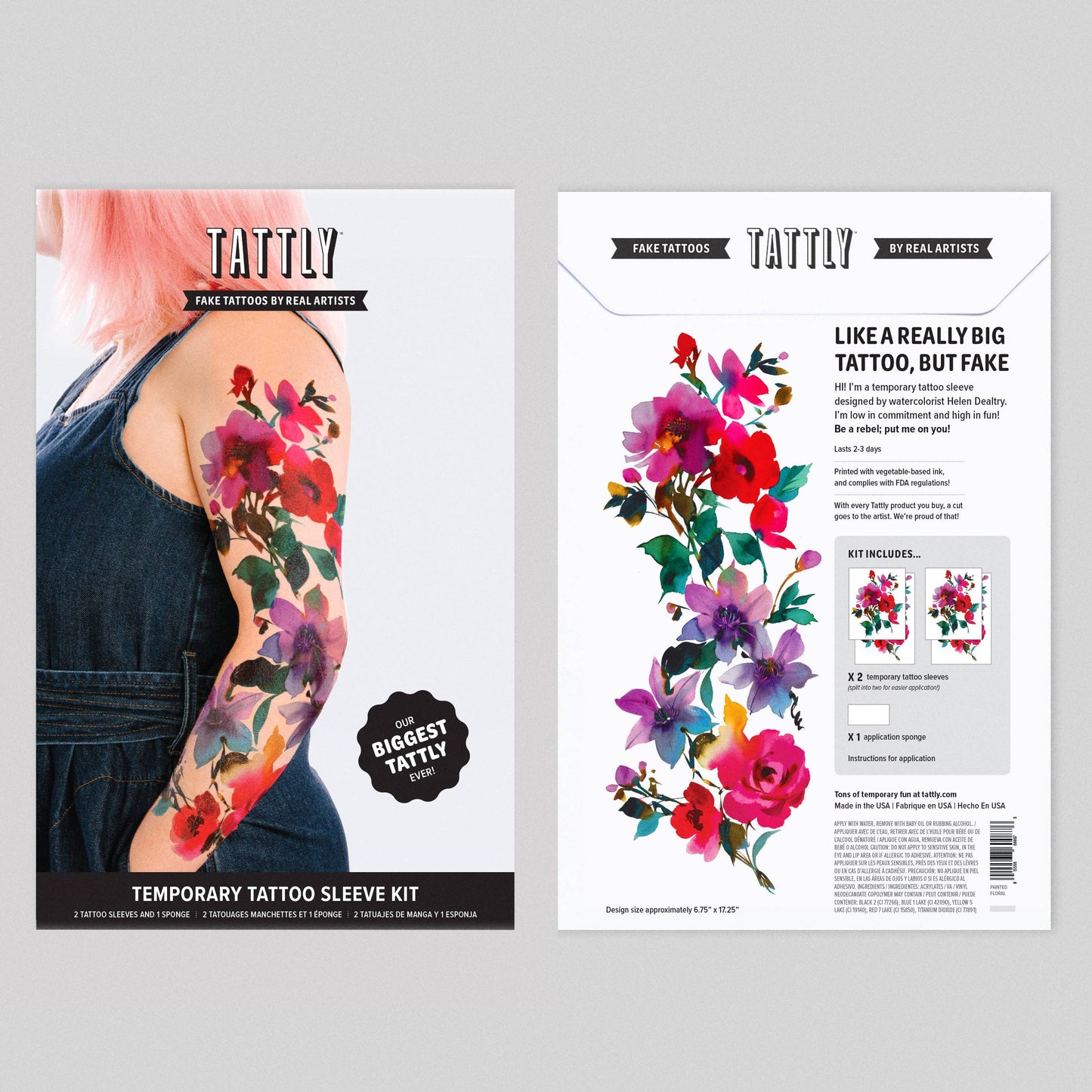 Painted Floral Tattoo Sleeve Kit