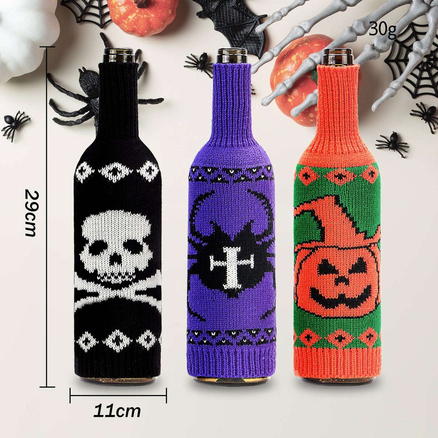 Halloween Home Decor Knitting Wine Bottle Bag Cover