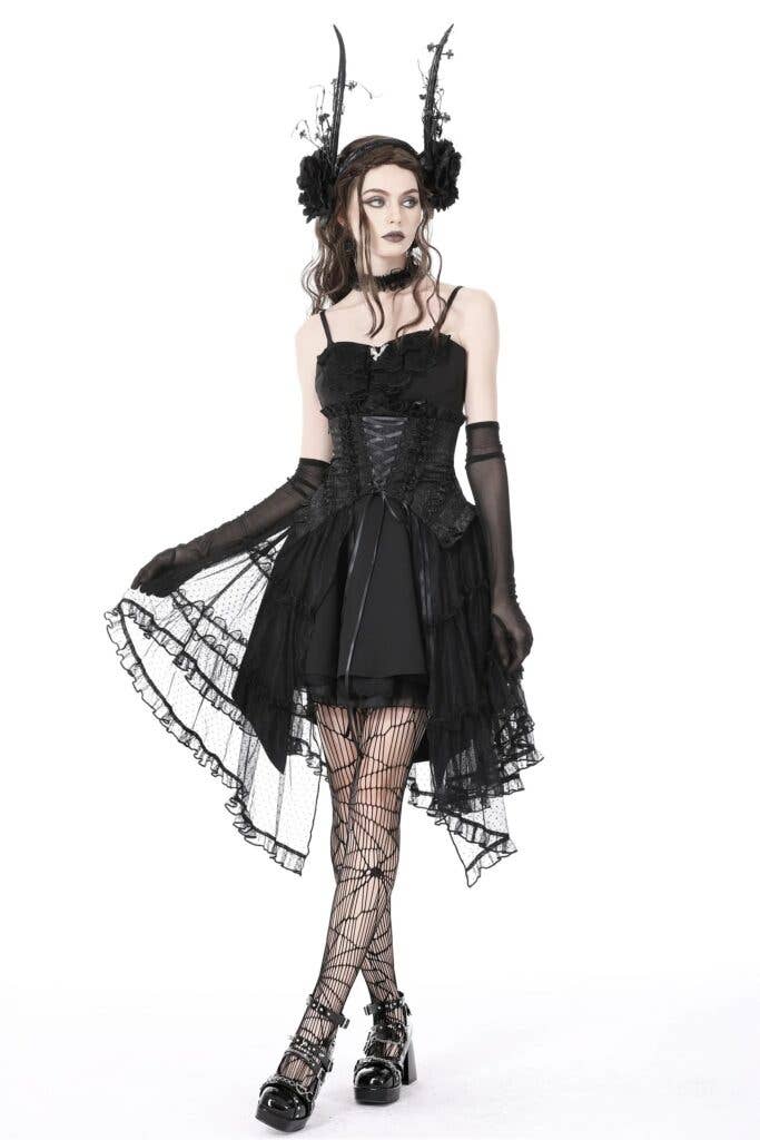 Gothic Luxe Court Mesh Tunic Skirt